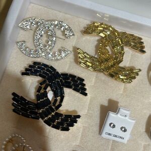 silver Crystal Brooch